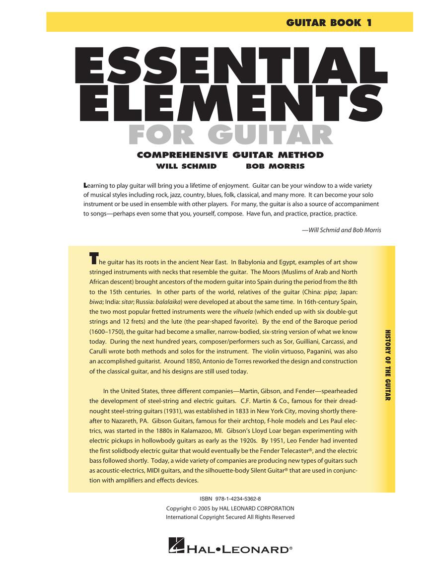Essential Elements For Guitar Method - Book 1
