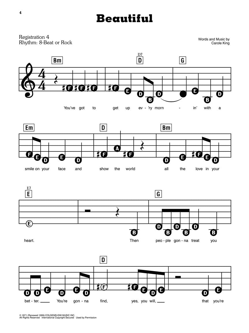 Carole King - EZ Play Piano Volume 133 Songbook