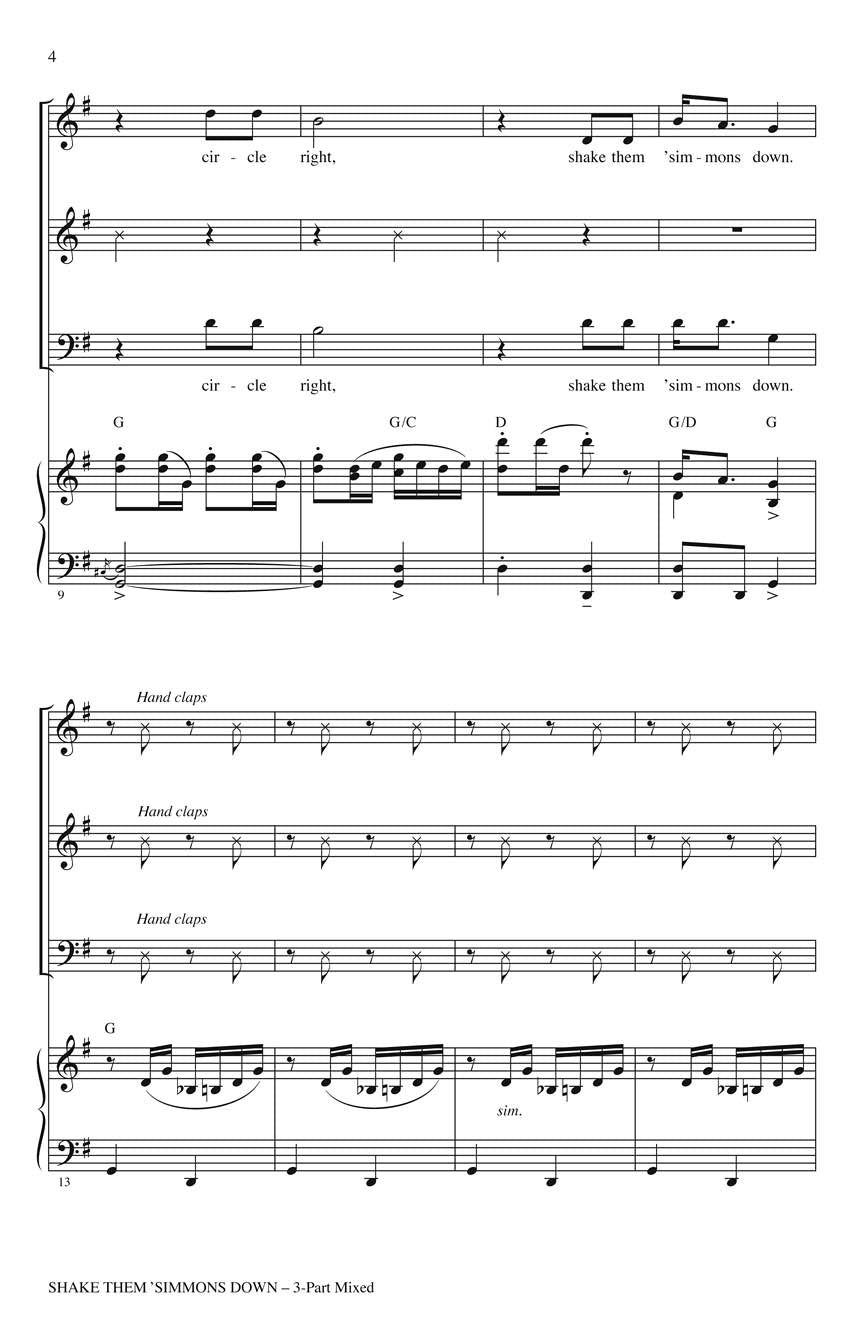 Shake Them Simmons Down - 3-Part Mixed Voicing Sheet Music