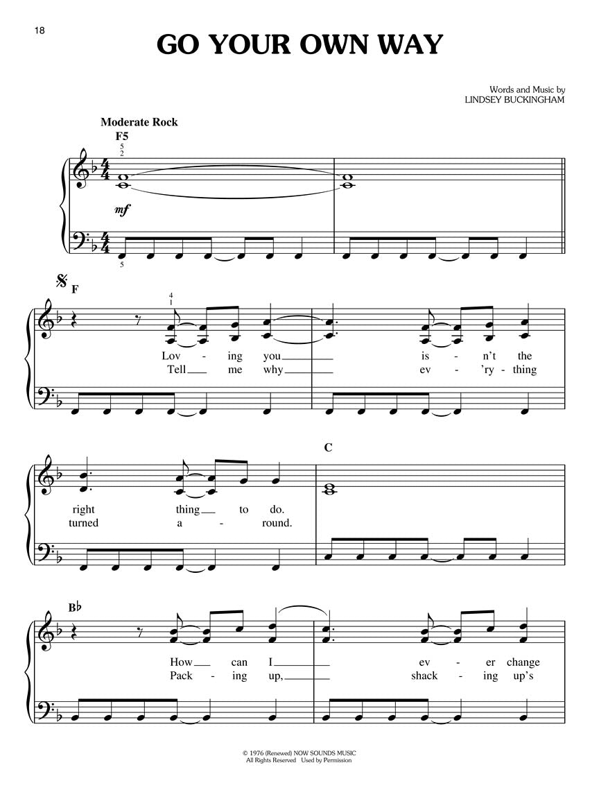 Fleetwood Mac 精选集(简易钢琴谱)
