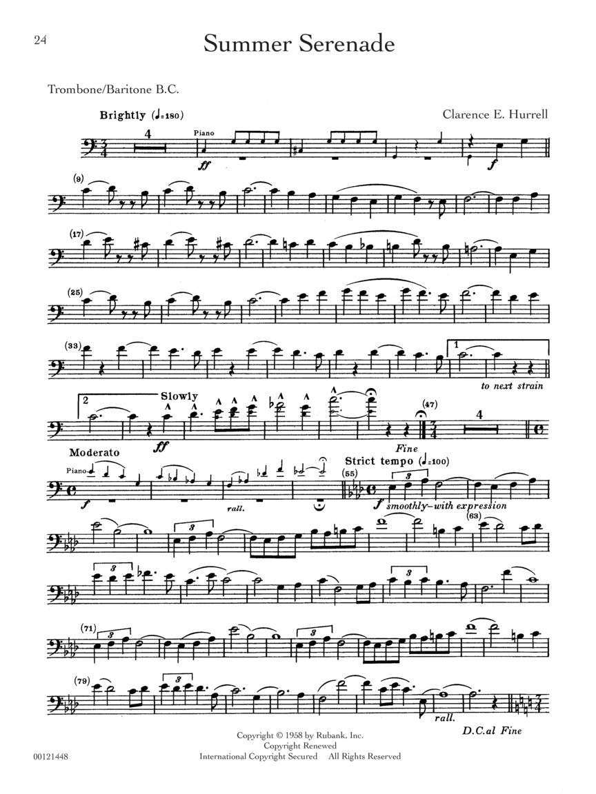 Rubank 长号与次中音号(低音谱号)珍藏曲集(书/在线音频)