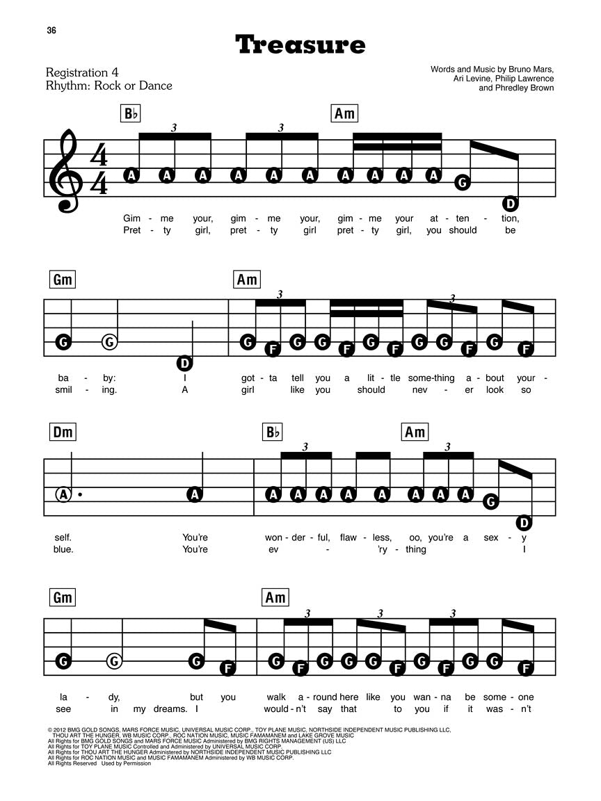 布鲁诺·马尔斯 (Bruno Mars) - EZ Play 钢琴曲谱第 193 册