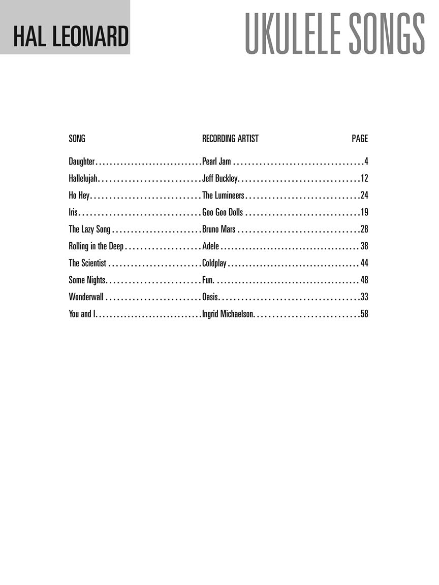 Hal Leonard Ukulele Method - Ukulele Songs Book/Ola