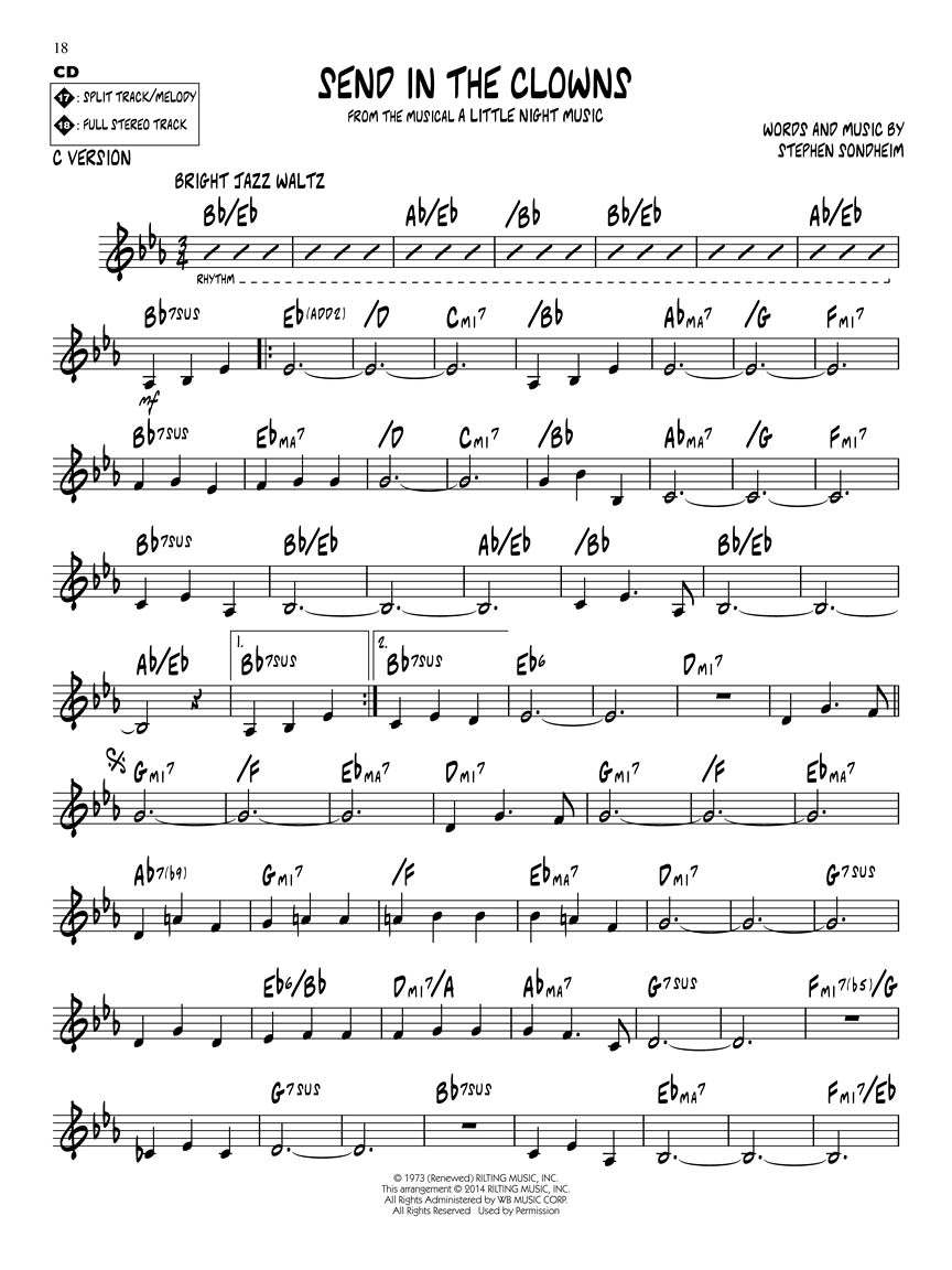 Steven Sondheim - Jazz Play Along Volume 183 Book/Cd