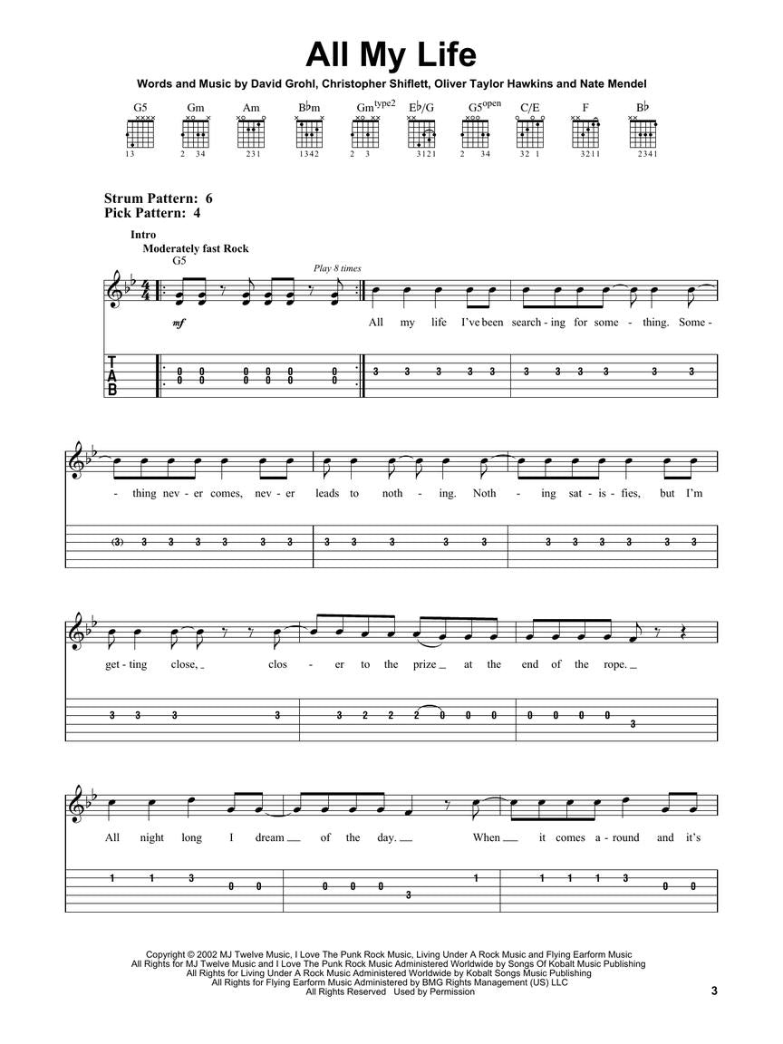 Foo Fighters - Easy Guitar With Notes & Tab Book