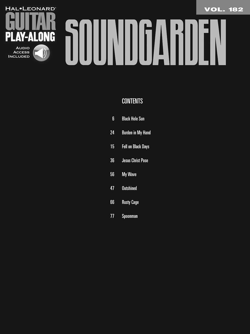Soundgarden Guitar Play Along Volume 182 Book/Ola Songbooks