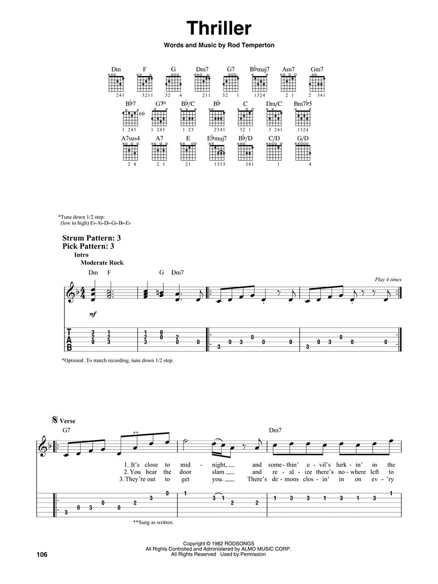万圣节吉他歌曲——简单吉他乐谱与指法书