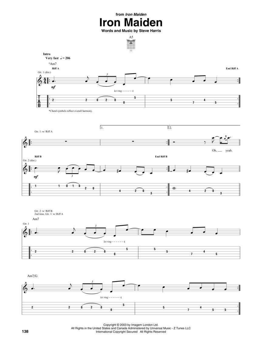 铁娘子乐队吉他谱精选集 - 25首金属乐名曲