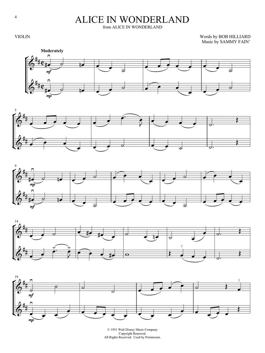 Disney Songs For Violin - Duet Book