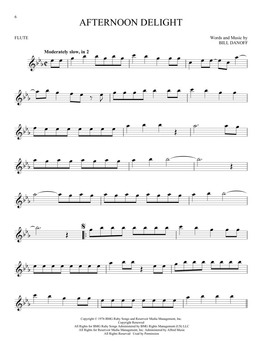 101 Popular Songs For Flute Book