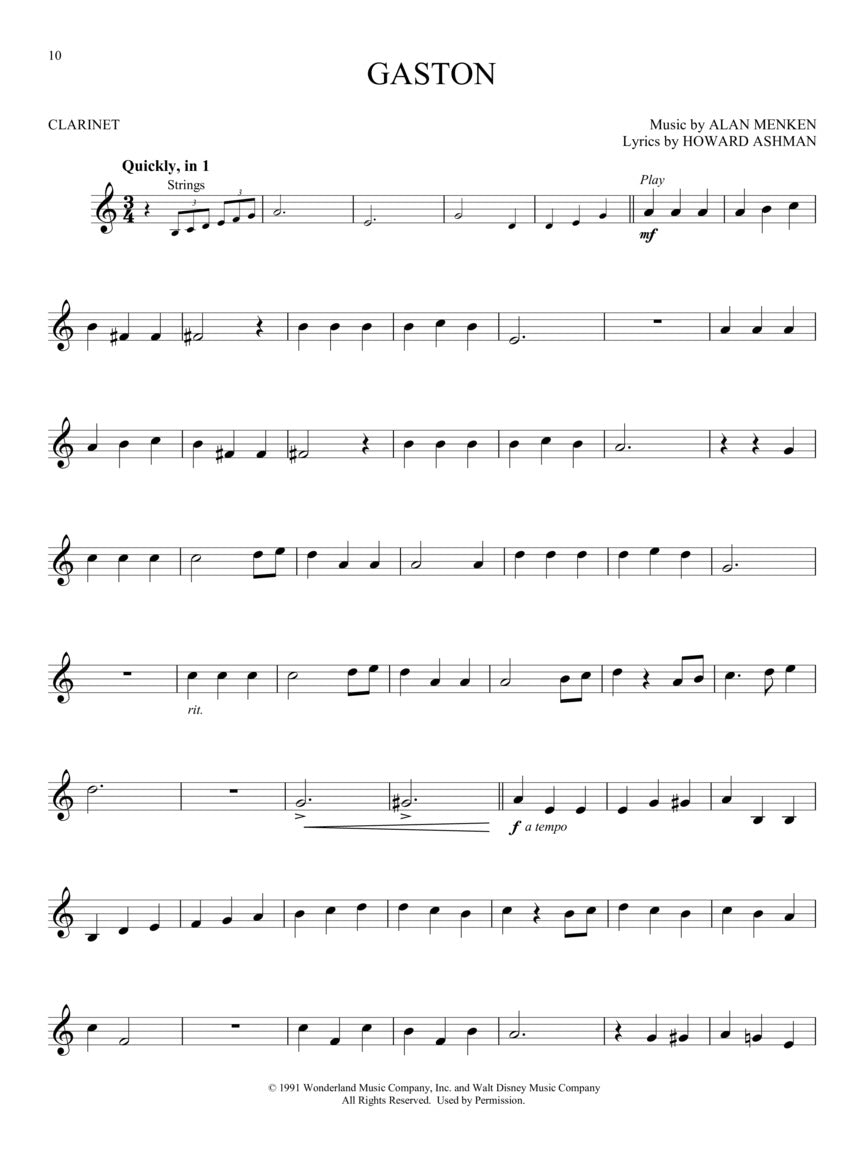 Beauty And The Beast For Clarinet Play Along Book/Ola Woodwind