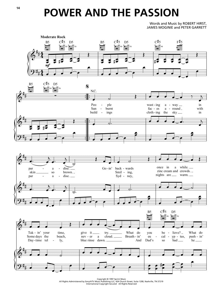 午夜油乐队 (Midnight Oil) - 20,000瓦 R.S.L. PVG 歌谱