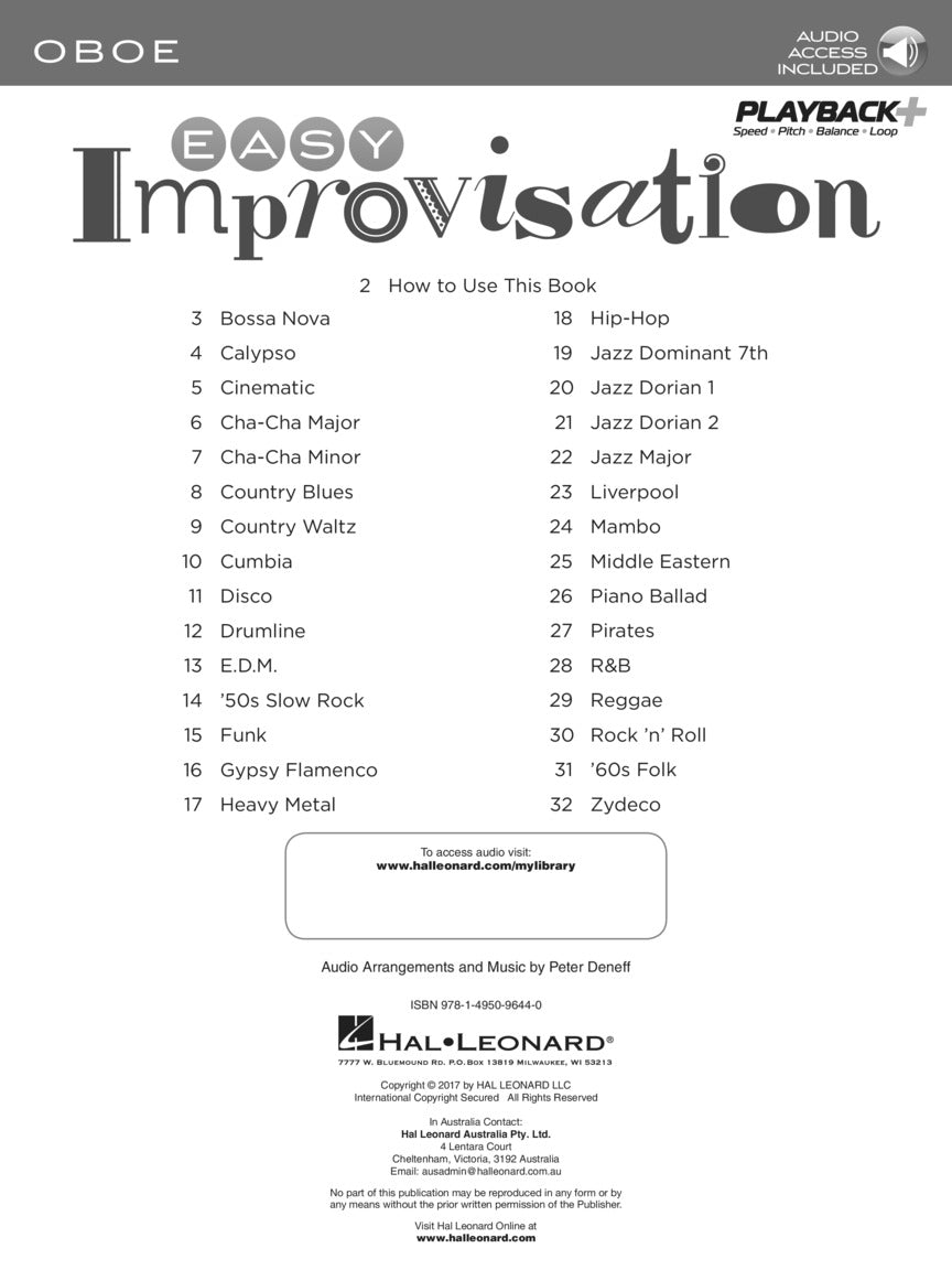 Easy Improvisation For Oboe Book/Ola