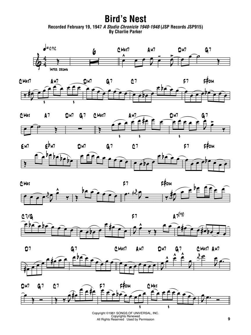 Charlie Parker Omnibook Volume 2 - B Flat Instruments Jazz