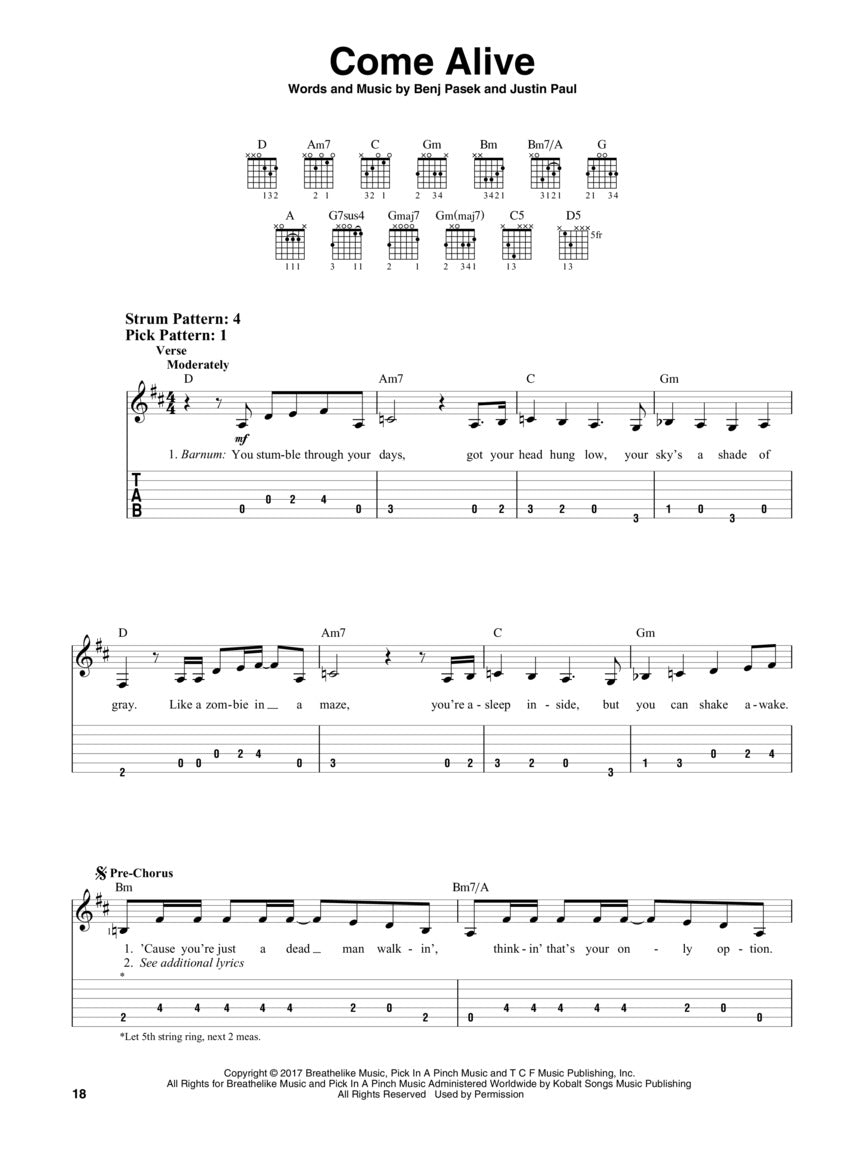 《马戏之王》—— 简易吉他曲谱(含音符与指弹谱)