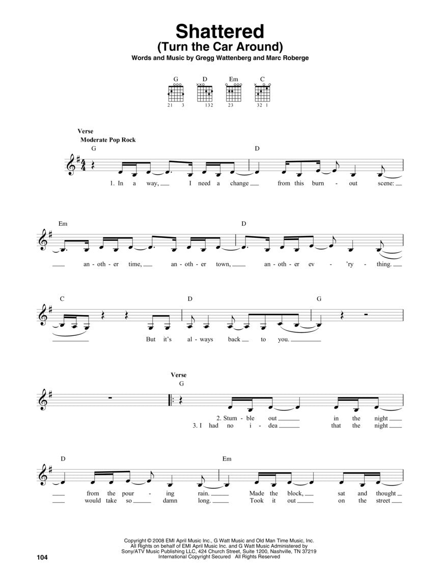 吉他四和弦歌曲集第2册 G-C-D-Em(50首歌曲)