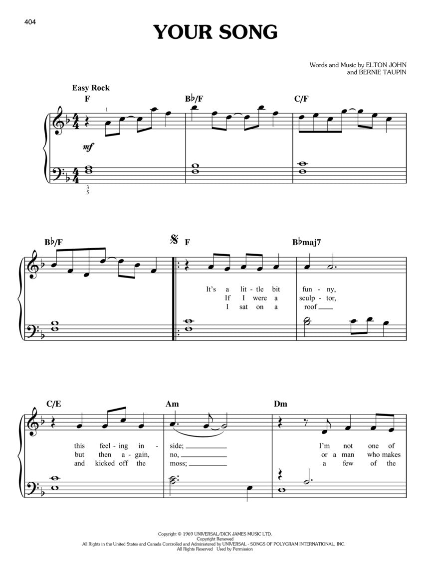 100 Hit Songs Of The 1970's - New Decade Series Easy Piano Book