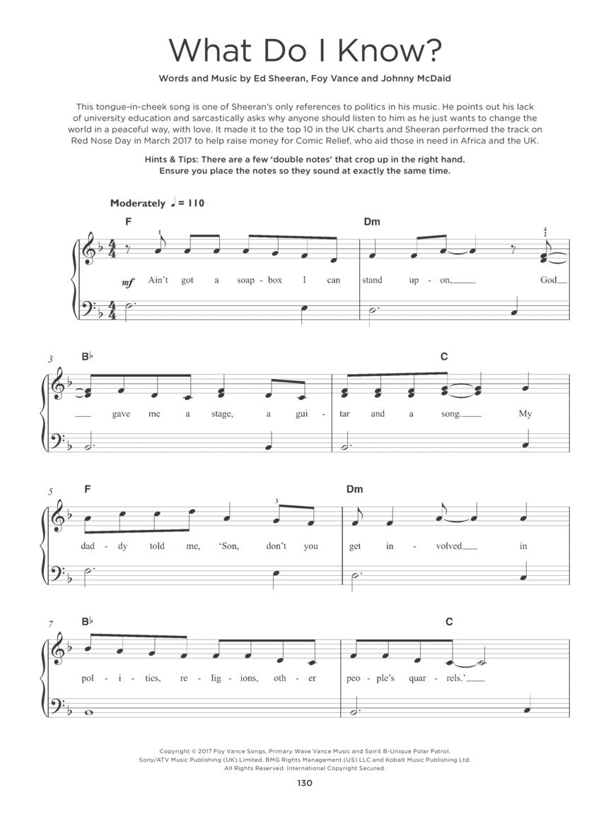 Really Easy Piano Songbook - 40 Ed Sheeran Hits