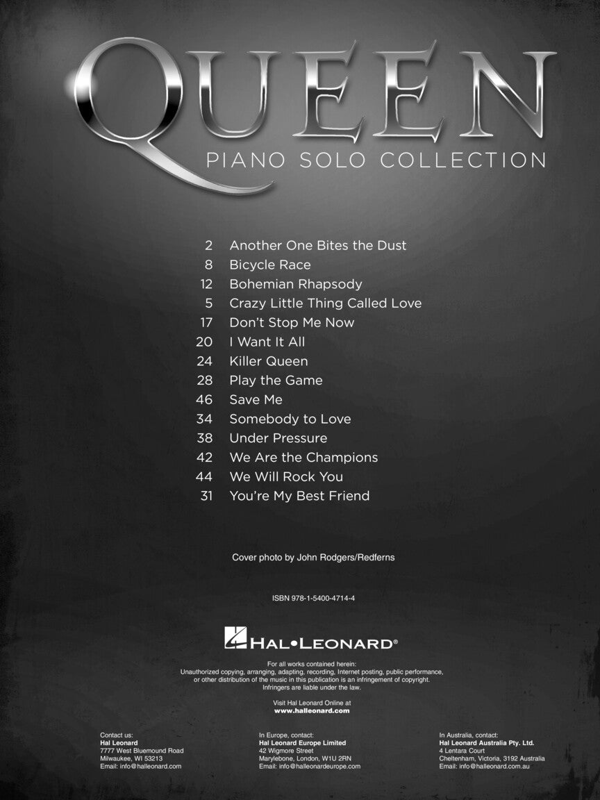 Queen - Piano Solo Collection Book