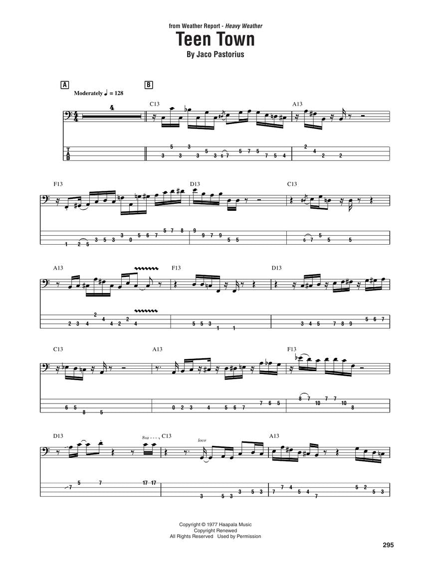 Jaco Pastorius Omnibook for Bass Clef Instruments (43 Songs)
