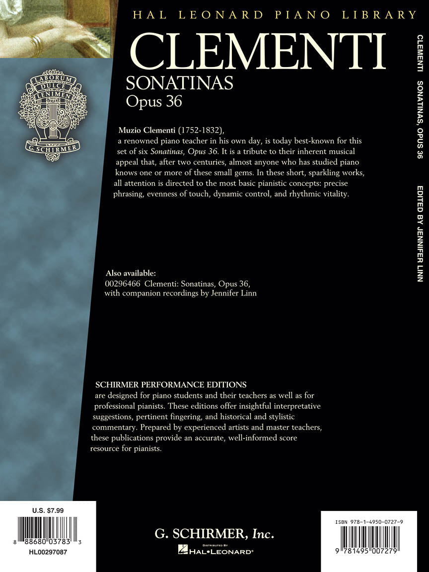 Clementi - Sonatinas Op 36 For Piano Book & Keyboard