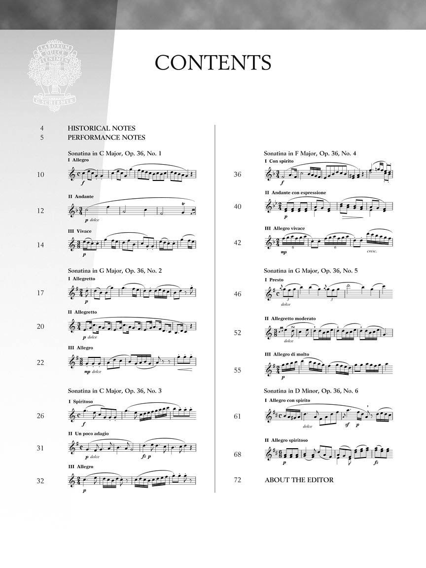 Clementi - Sonatinas Op 36 For Piano Book & Keyboard
