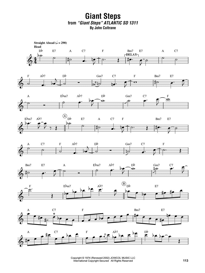 John Coltrane Omnibook B Flat Instruments Jazz