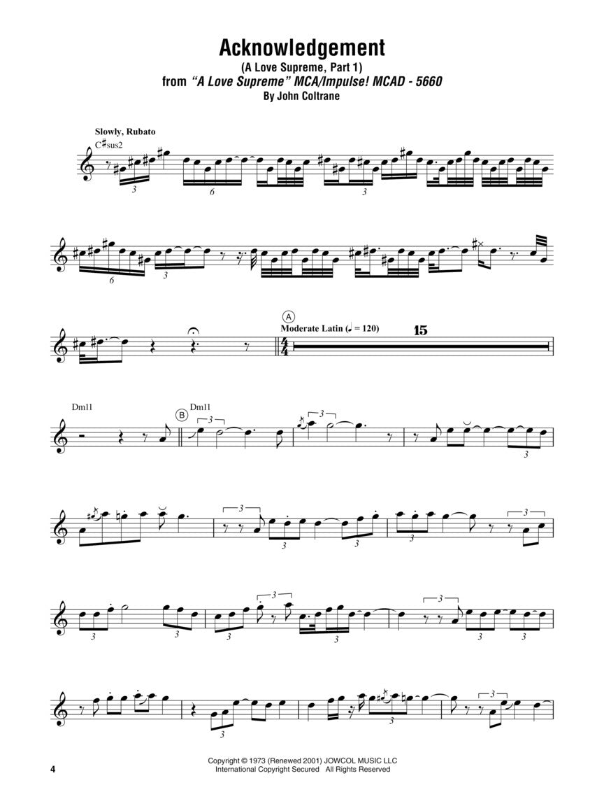 John Coltrane Omnibook - E Flat Instruments (50 Songs) Jazz