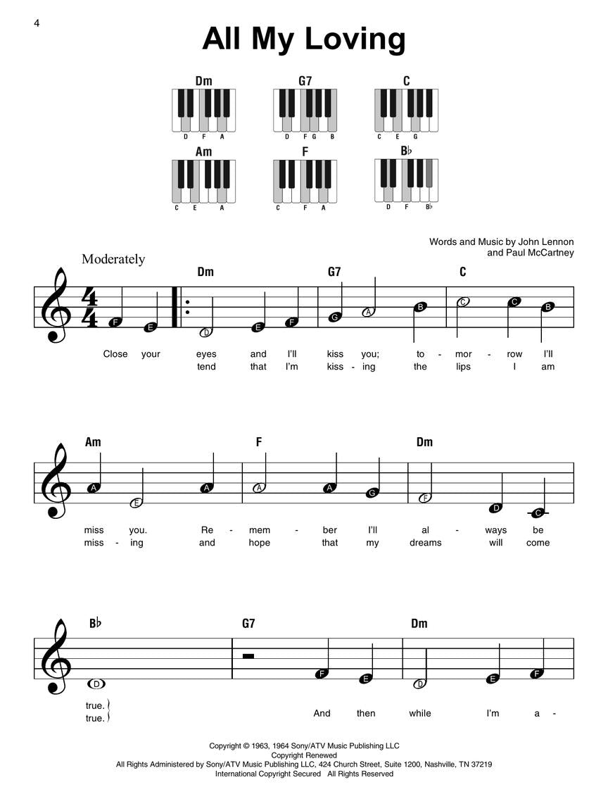 Simple Songs - Super Easy Piano Songbook