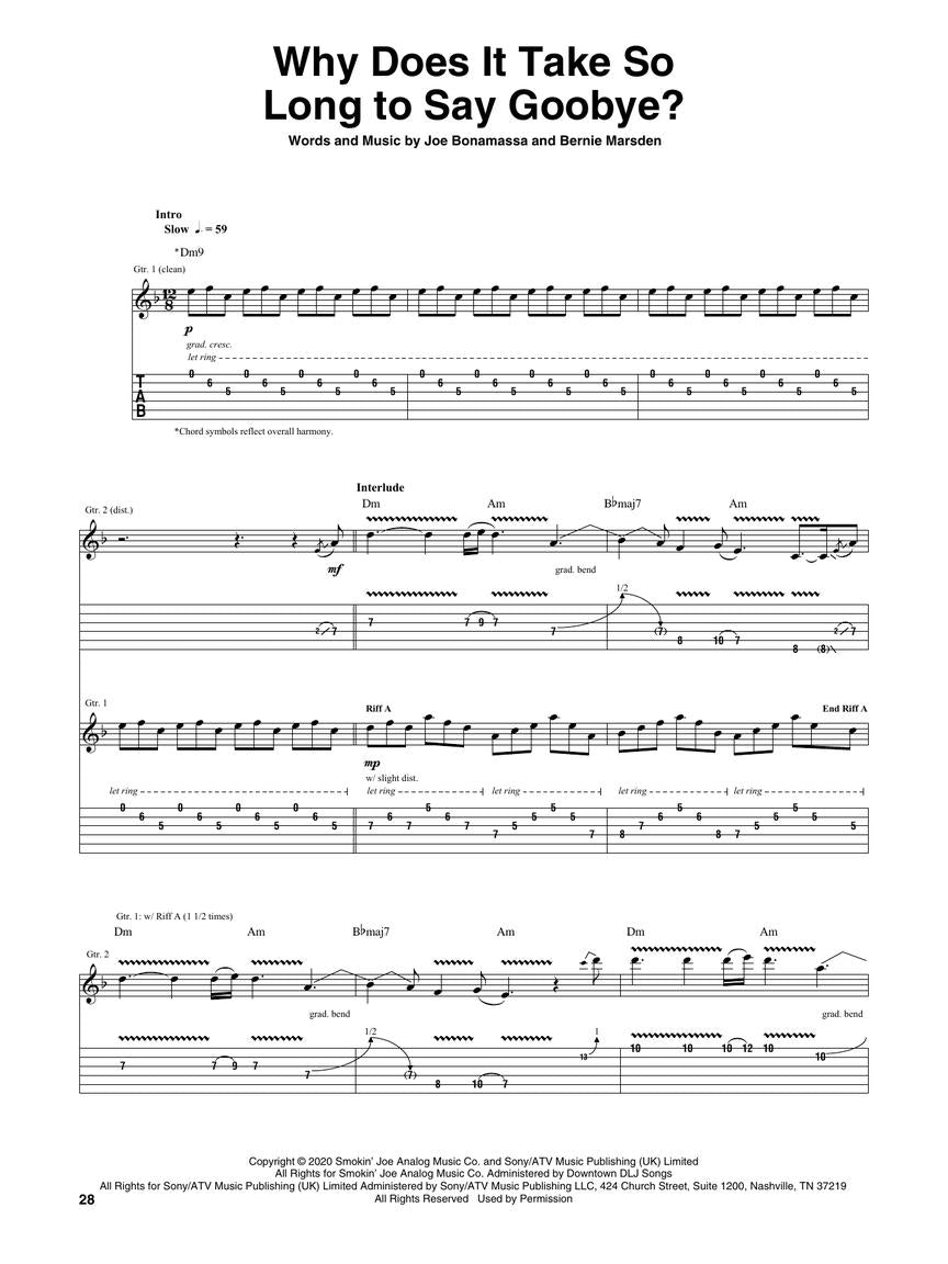 Joe Bonamassa - Royal Tea 吉他谱书