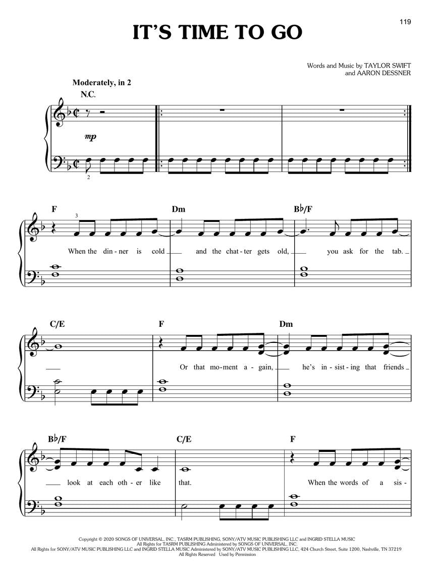 泰勒·斯威夫特 - 《Evermore》简易钢琴曲集