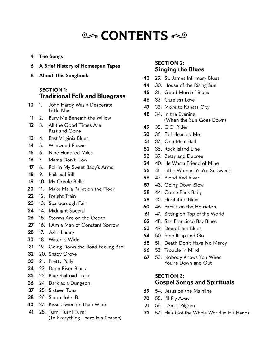 The Homespun Songbook - 100 Timeless Songs to Learn and Play