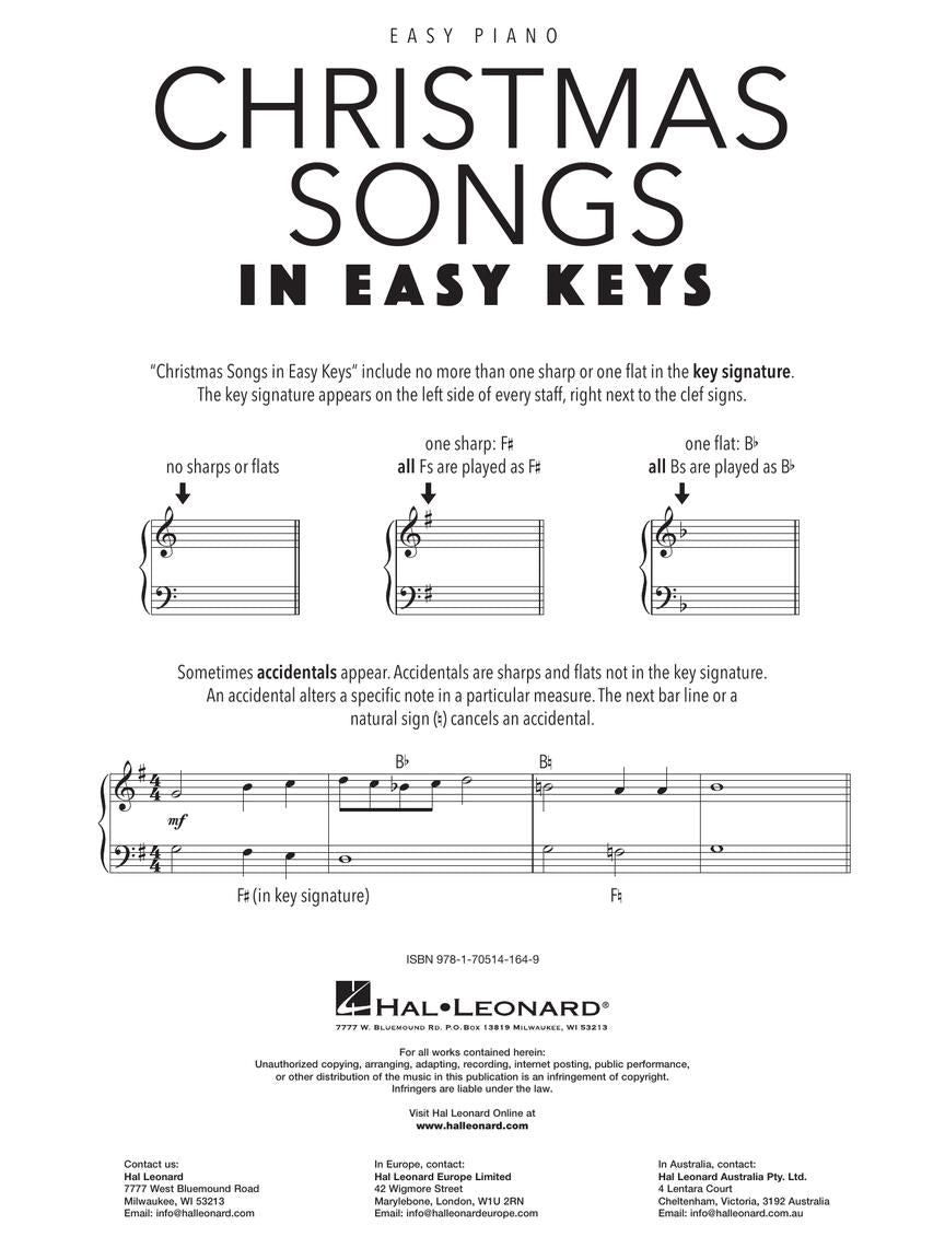 Christmas Songs In Easy Keys - Easy Piano Songbook