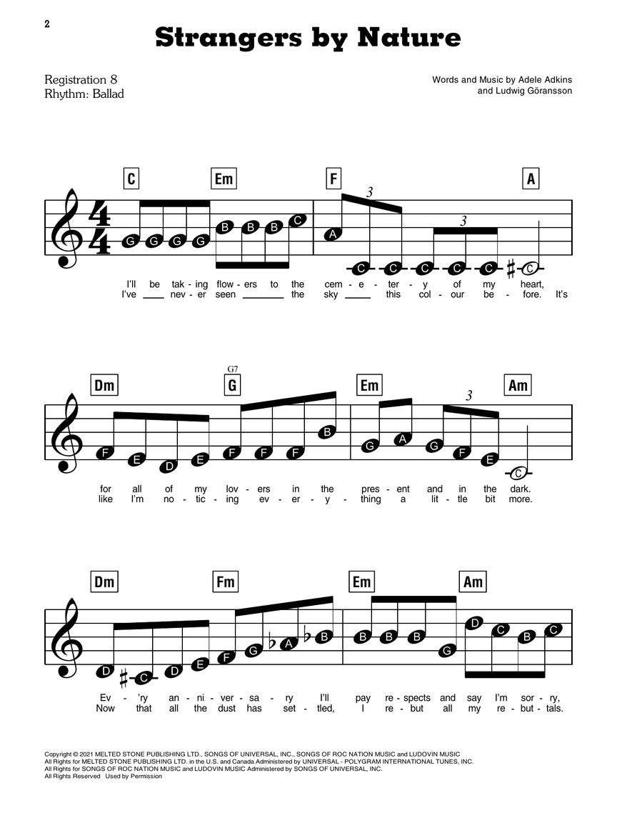 Adele - 30 EZ Play Piano Volume 61 Songbook