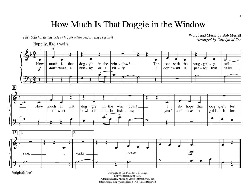 Teaching Little Fingers To Play - Children's Songs Book
