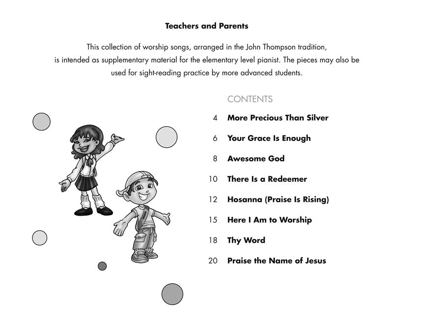 John Thompsons Easiest Piano Course - First Worship Songs Book & Keyboard