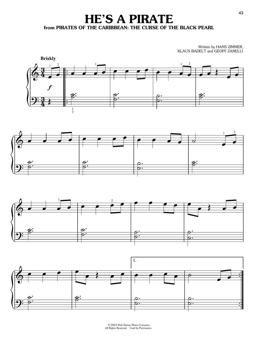 史诗电影冒险曲集(钢琴简易版)