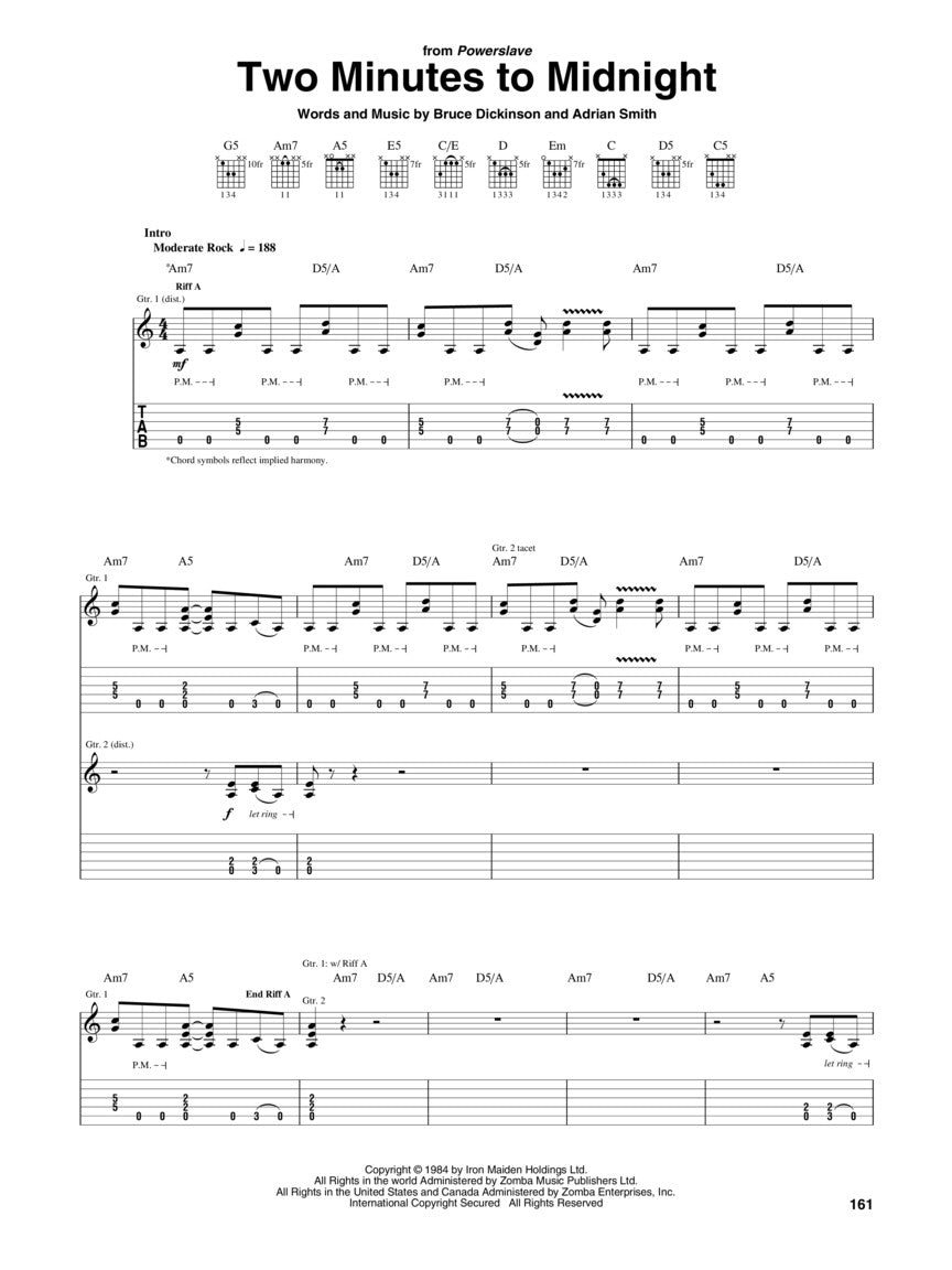 Iron Maiden Anthology Guitar Tab Book