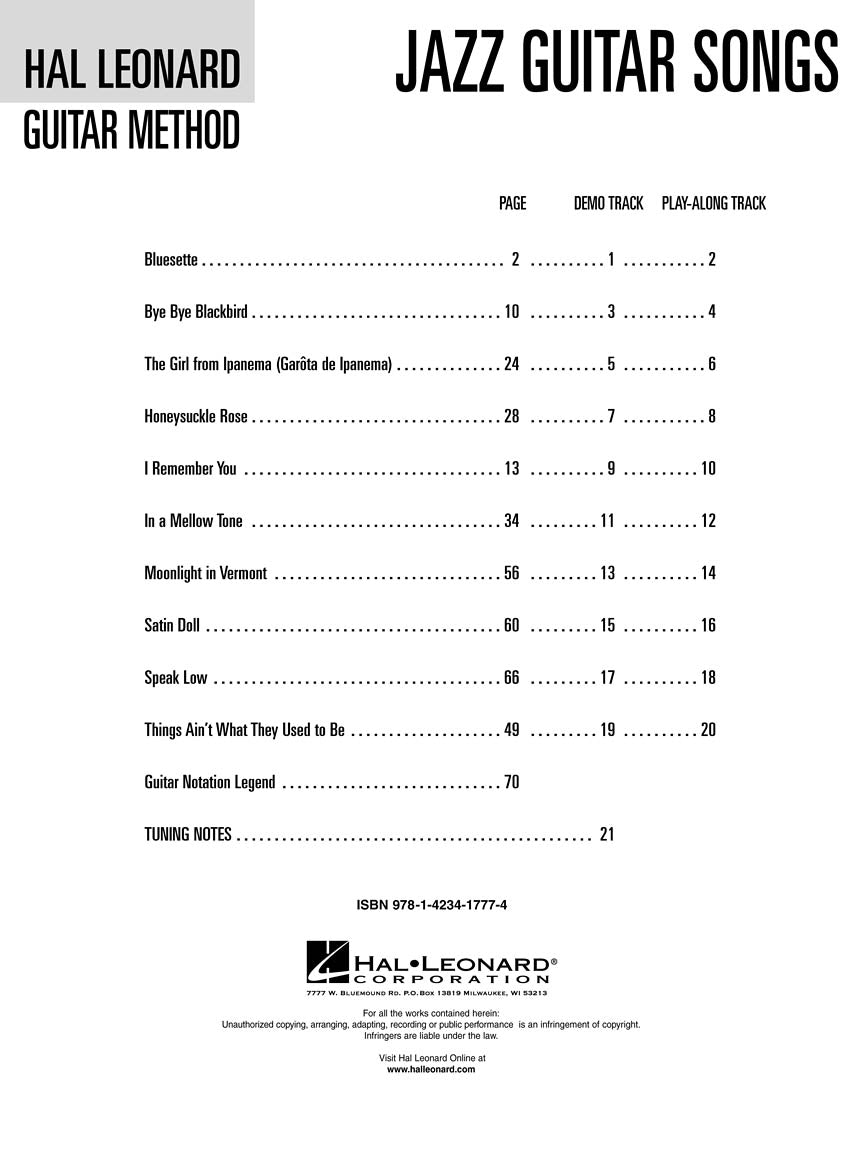 Hal Leonard Guitar Method - Jazz Guitar Songbook (Book/Ola)