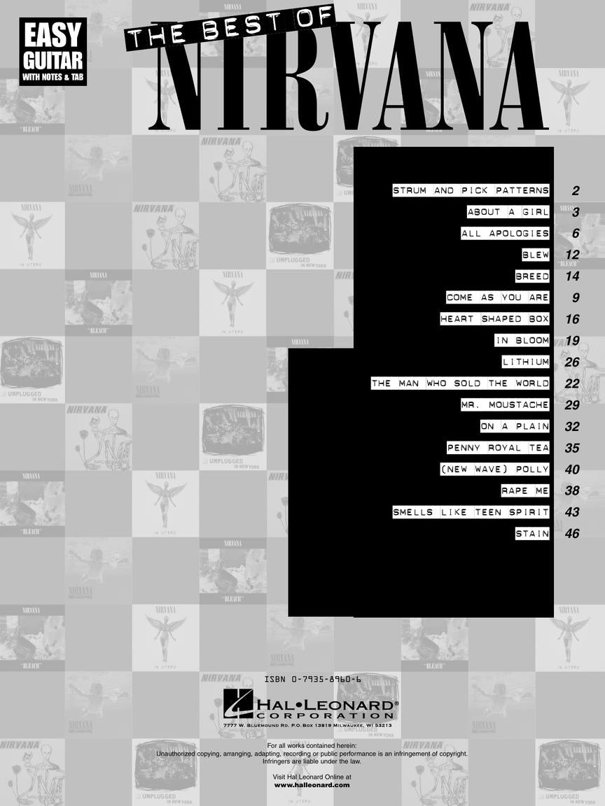 The Best Of Nirvana - Easy Guitar Notes Tab Book