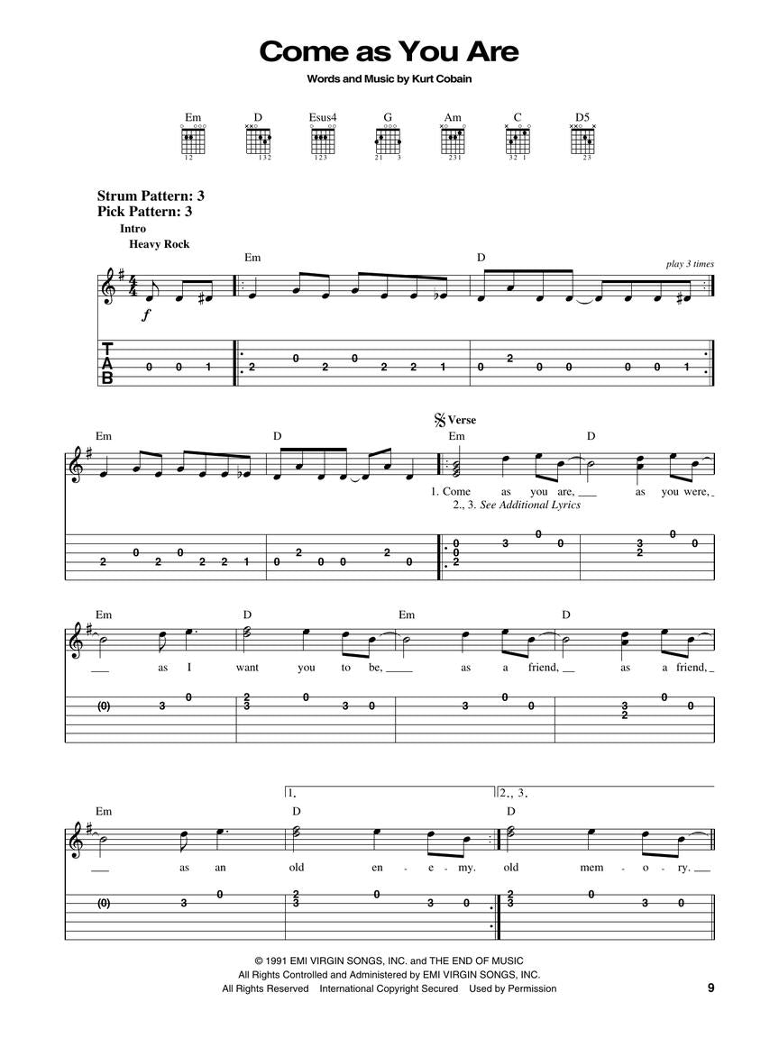The Best Of Nirvana - Easy Guitar Notes Tab Book