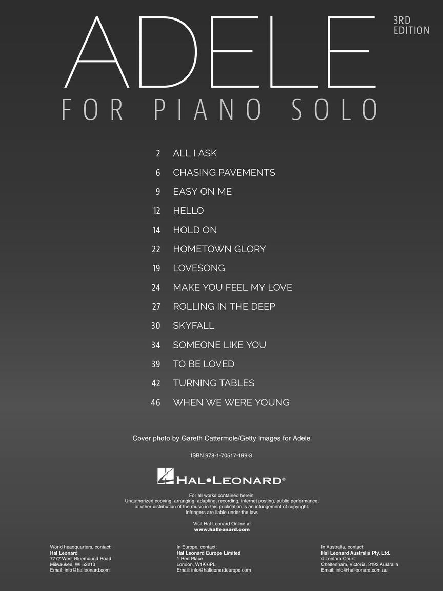 Adele for Piano Solo Book (3rd Edition)