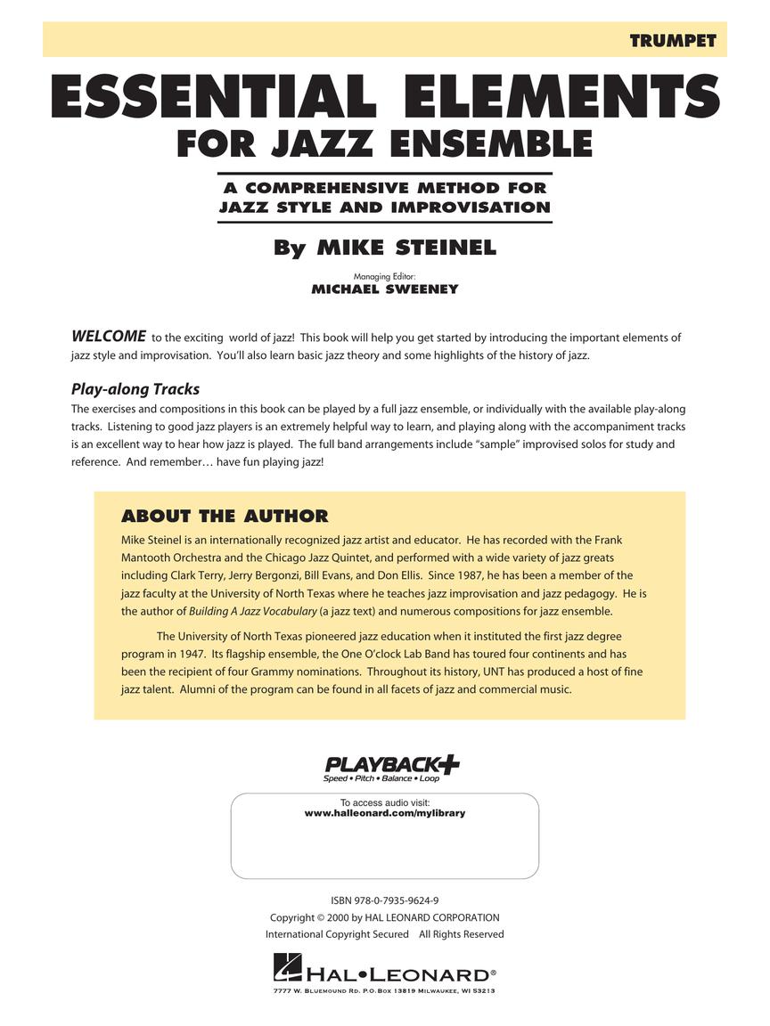 Essential Elements For Jazz Ensemble - Trumpet Book 1 (Book/Ola)