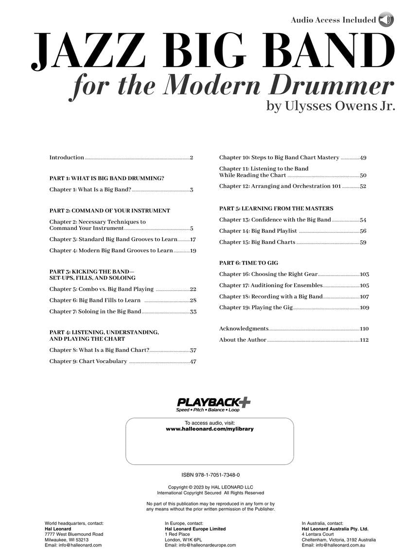 Jazz Big Band for the Modern Drummer Book