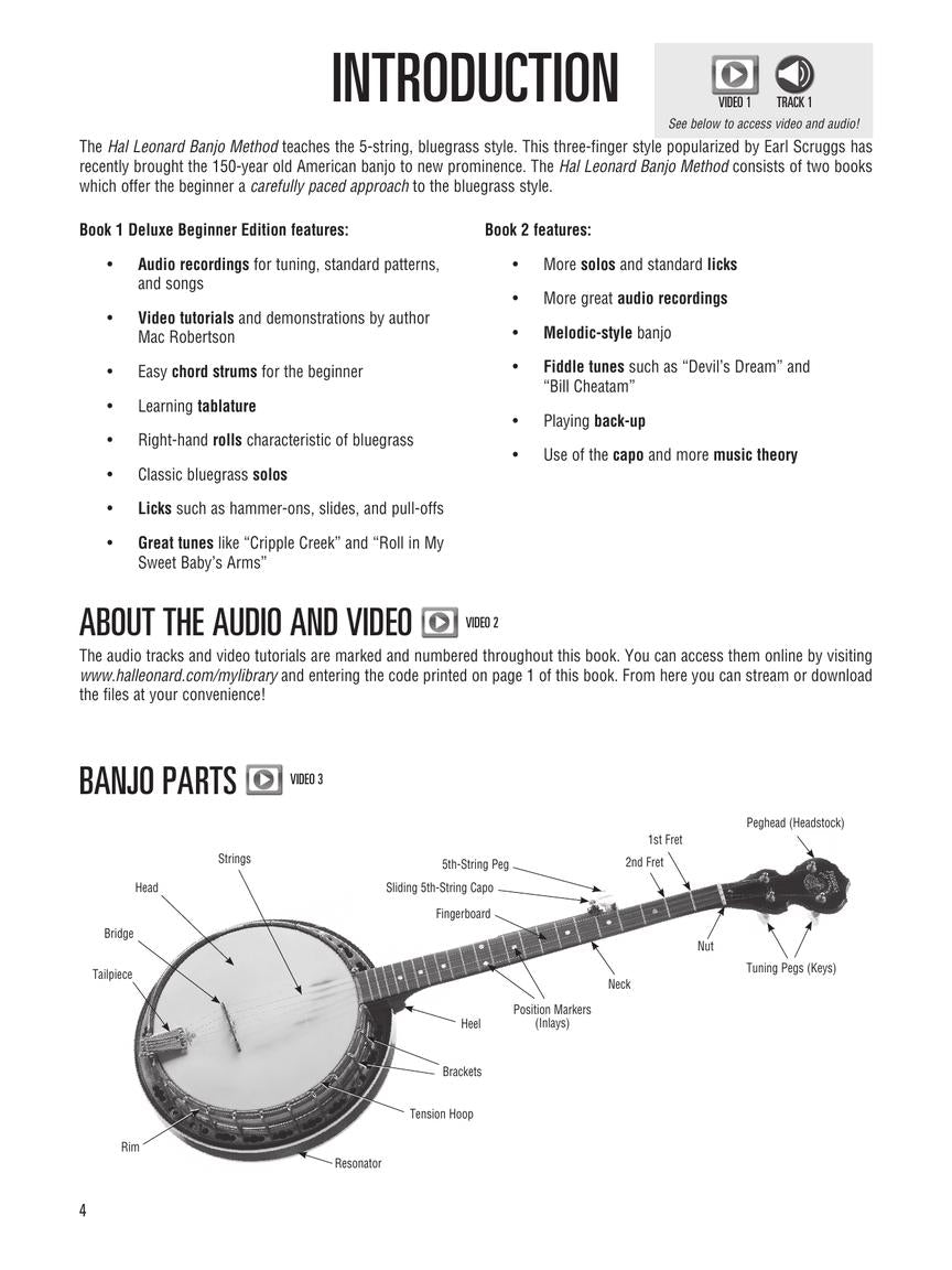 Hal Leonard Banjo Method - Book 1 Deluxe Beginner Edition Book/Olm