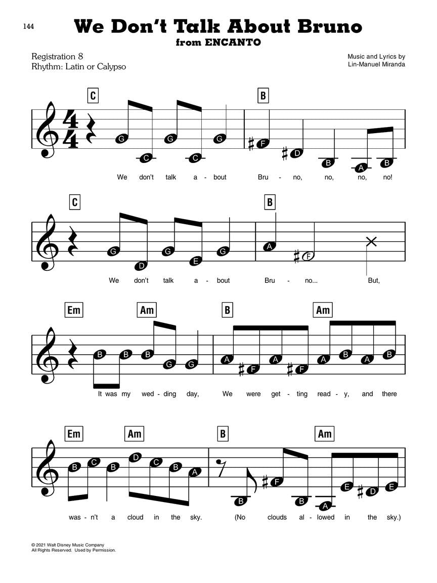 Disney All Time Chart Hits - Ez Play Piano Songbook