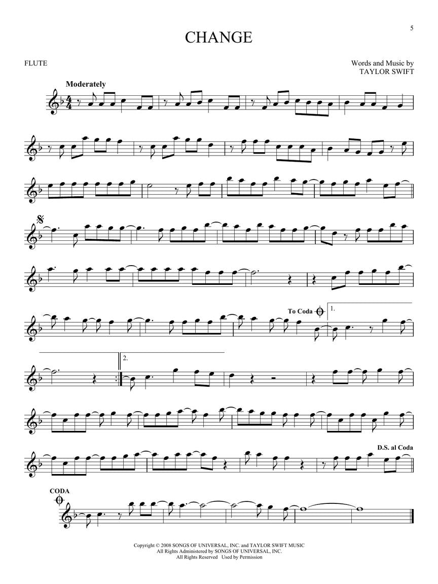 Taylor Swift For Flute Songbook (33 Hit Songs)
