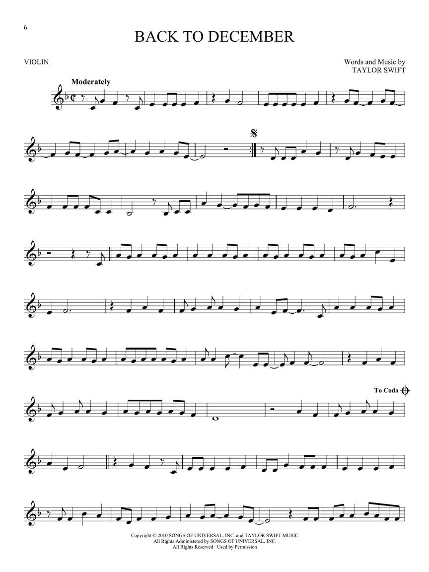 Taylor Swift For Violin Songbook (33 Hit Songs)