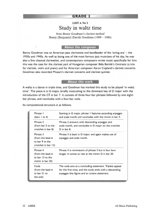 AMEB Clarinet - Preliminary To Grade 2 Series 3 Recording Handbook/Cd