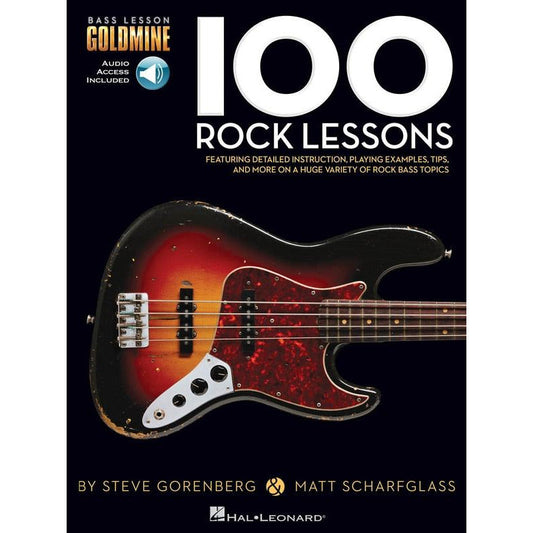 100 ROCK LESSONS BASS GOLDMINE SERIES BK/OLA - Music2u